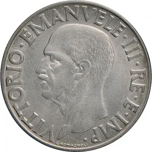 Vittorio Emanuele III di Savoia 1936 1943 Re e Imperatore Regno d'Italia 1 lira
