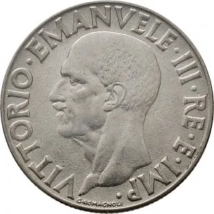 Vittorio Emanuele III di Savoia 1936 1943 Re e Imperatore Regno d'Italia 1 lira