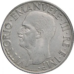 Vittorio Emanuele III di Savoia 1936 1943 Re e Imperatore Regno d'Italia 1 lira