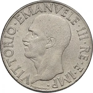Vittorio Emanuele III di Savoia 1936 1943 Re e Imperatore Regno d'Italia 1 lira