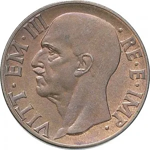 Vittorio Emanuele III di Savoia 1936 1943 Re e Imperatore Regno d'Italia 10 Centesimi