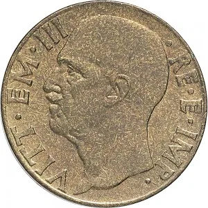 Vittorio Emanuele III di Savoia 1936 1943 Re e Imperatore Regno d'Italia 10 Centesimi