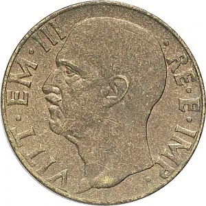 Vittorio Emanuele III di Savoia 1936 1943 Re e Imperatore Regno d'Italia 10 Centesimi