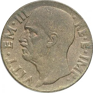 Vittorio Emanuele III di Savoia 1936 1943 Re e Imperatore Regno d'Italia 10 Centesimi