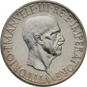 Vittorio Emanuele III di Savoia 1936 1943 Re e Imperatore Regno d'Italia 10 lire