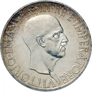 Vittorio Emanuele III di Savoia 1936 1943 Re e Imperatore Regno d'Italia 10 lire