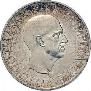 Vittorio Emanuele III di Savoia 1936 1943 Re e Imperatore Regno d'Italia 10 lire