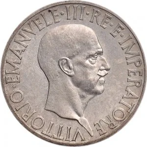 Vittorio Emanuele III di Savoia 1936 1943 Re e Imperatore Regno d'Italia 10 lire