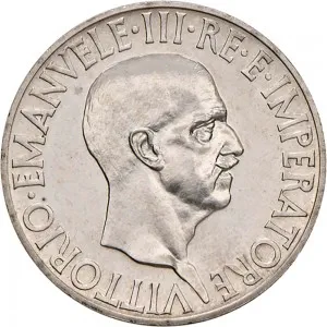 Vittorio Emanuele III di Savoia 1936 1943 Re e Imperatore Regno d'Italia 10 lire