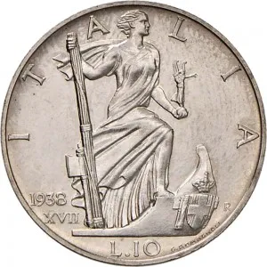 Vittorio Emanuele III di Savoia 1936 1943 Re e Imperatore Regno d'Italia 10 lire