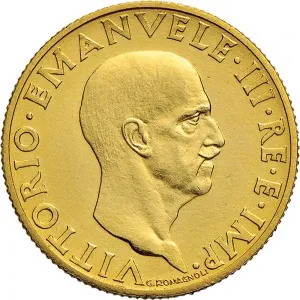 Vittorio Emanuele III di Savoia 1936 1943 Re e Imperatore Regno d'Italia 100 lire 1937 Anno XVI 1940 Anno XVIII Littore 2 tipo 20,7 mm 5,160 5,207 g Au dritto