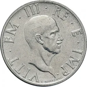 Vittorio Emanuele III di Savoia 1936 1943 Re e Imperatore Regno d'Italia 2 lire