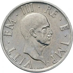 Vittorio Emanuele III di Savoia 1936 1943 Re e Imperatore Regno d'Italia 2 lire