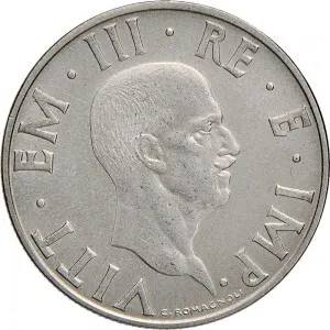 Vittorio Emanuele III di Savoia 1936 1943 Re e Imperatore Regno d'Italia 2 lire