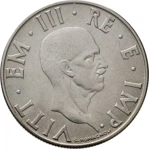 Vittorio Emanuele III di Savoia 1936 1943 Re e Imperatore Regno d'Italia 2 lire