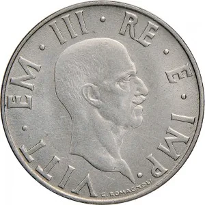 Vittorio Emanuele III di Savoia 1936 1943 Re e Imperatore Regno d'Italia 2 lire