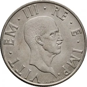 Vittorio Emanuele III di Savoia 1936 1943 Re e Imperatore Regno d'Italia 2 lire