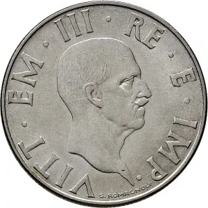 Vittorio Emanuele III di Savoia 1936 1943 Re e Imperatore Regno d'Italia 2 lire