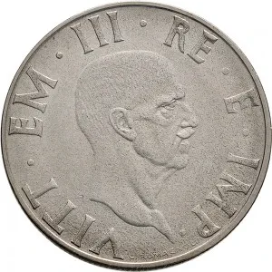 Vittorio Emanuele III di Savoia 1936 1943 Re e Imperatore Regno d'Italia 2 lire 1939 Anno XVII 1943 Anno XXI Aquila romana 2 tipo 29,1 mm 9,8 10,2 g Ac dritto