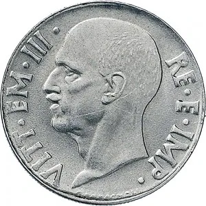 Vittorio Emanuele III di Savoia 1936 1943 Re e Imperatore Regno d'Italia 20 centesimi