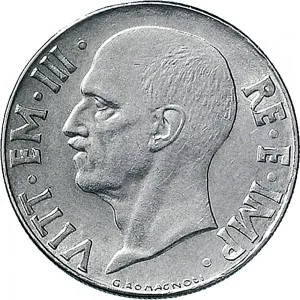 Vittorio Emanuele III di Savoia 1936 1943 Re e Imperatore Regno d'Italia 20 centesimi