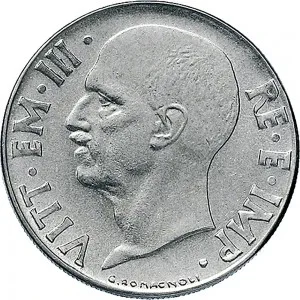 Vittorio Emanuele III di Savoia 1936 1943 Re e Imperatore Regno d'Italia 20 centesimi