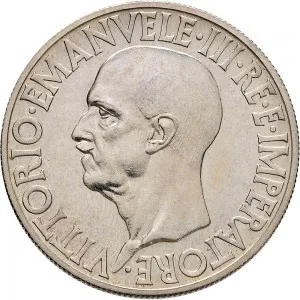 Vittorio Emanuele III di Savoia 1936 1943 Re e Imperatore Regno d'Italia 20 lire