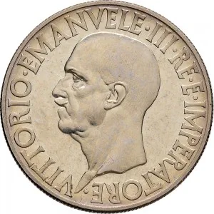 Vittorio Emanuele III di Savoia 1936 1943 Re e Imperatore Regno d'Italia 20 lire