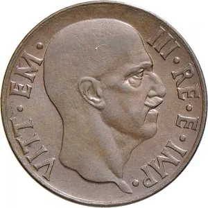 Vittorio Emanuele III di Savoia 1936 1943 Re e Imperatore Regno d'Italia 5 centesimi