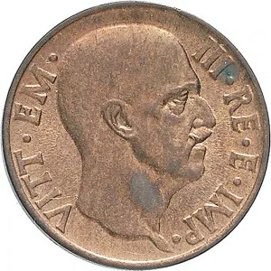 Vittorio Emanuele III di Savoia 1936 1943 Re e Imperatore Regno d'Italia 5 centesimi