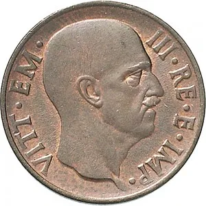 Vittorio Emanuele III di Savoia 1936 1943 Re e Imperatore Regno d'Italia 5 centesimi