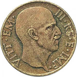 Vittorio Emanuele III di Savoia 1936 1943 Re e Imperatore Regno d'Italia 5 centesimi