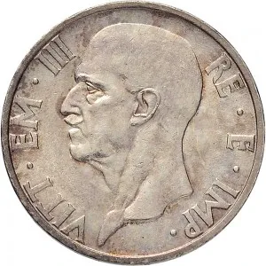 Vittorio Emanuele III di Savoia 1936 1943 Re e Imperatore Regno d'Italia 5 lire