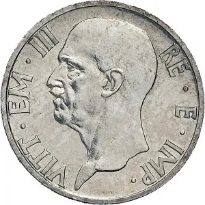 Vittorio Emanuele III di Savoia 1936 1943 Re e Imperatore Regno d'Italia 5 lire
