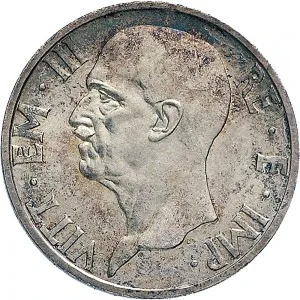 Vittorio Emanuele III di Savoia 1936 1943 Re e Imperatore Regno d'Italia 5 lire