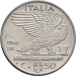 Vittorio Emanuele III di Savoia 1936 1943 Re e Imperatore Regno d'Italia 50 centesimi