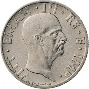 Vittorio Emanuele III di Savoia 1936 1943 Re e Imperatore Regno d'Italia 50 centesimi 1936 Anno XIV 1938 Anno XVII Aquila romana 1 tipo 24 mm 5,94 6,06 g Ni dritto