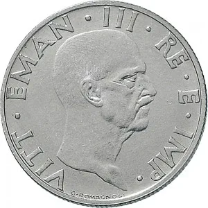 Vittorio Emanuele III di Savoia 1936 1943 Re e Imperatore Regno d'Italia 50 centesimi 1938 Anno XVII 1943 Anno XXI Aquila romana 2 tipo 24,1 mm 5,88 6,12 g Ac dritto